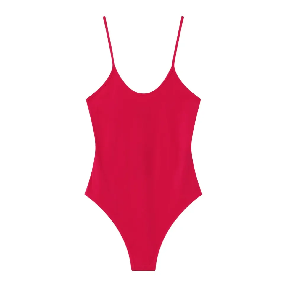 Body Bretelles Logo Imprime Rose Fonce