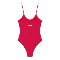 Body Bretelles Logo Imprime Rose Fonce