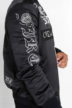 Bomber Imprime Crew Noir