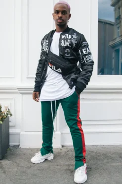 Bomber Imprime Crew Noir