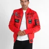 Bomber Imprime Crew Rouge