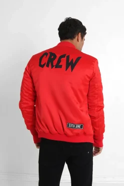 Bomber Imprime Crew Rouge
