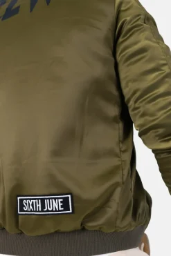 Bomber Imprime Crew Vert Kaki