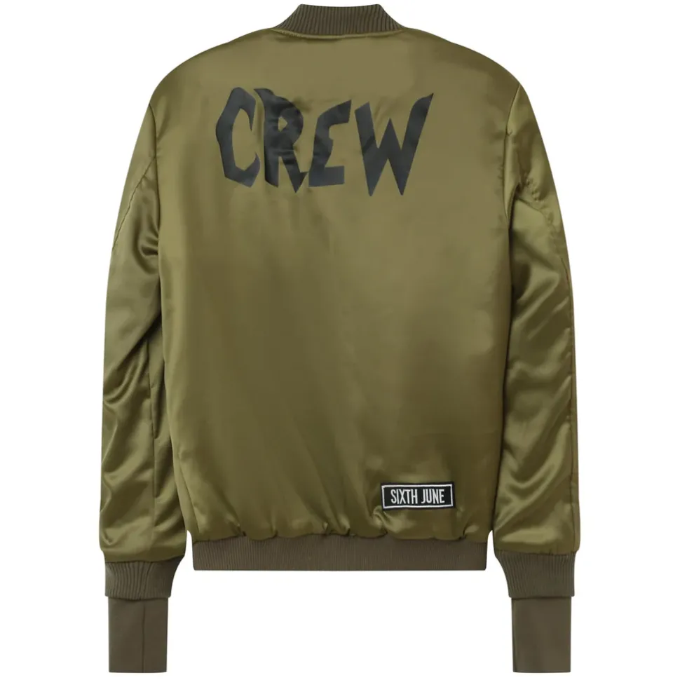 Bomber Imprime Crew Vert Kaki