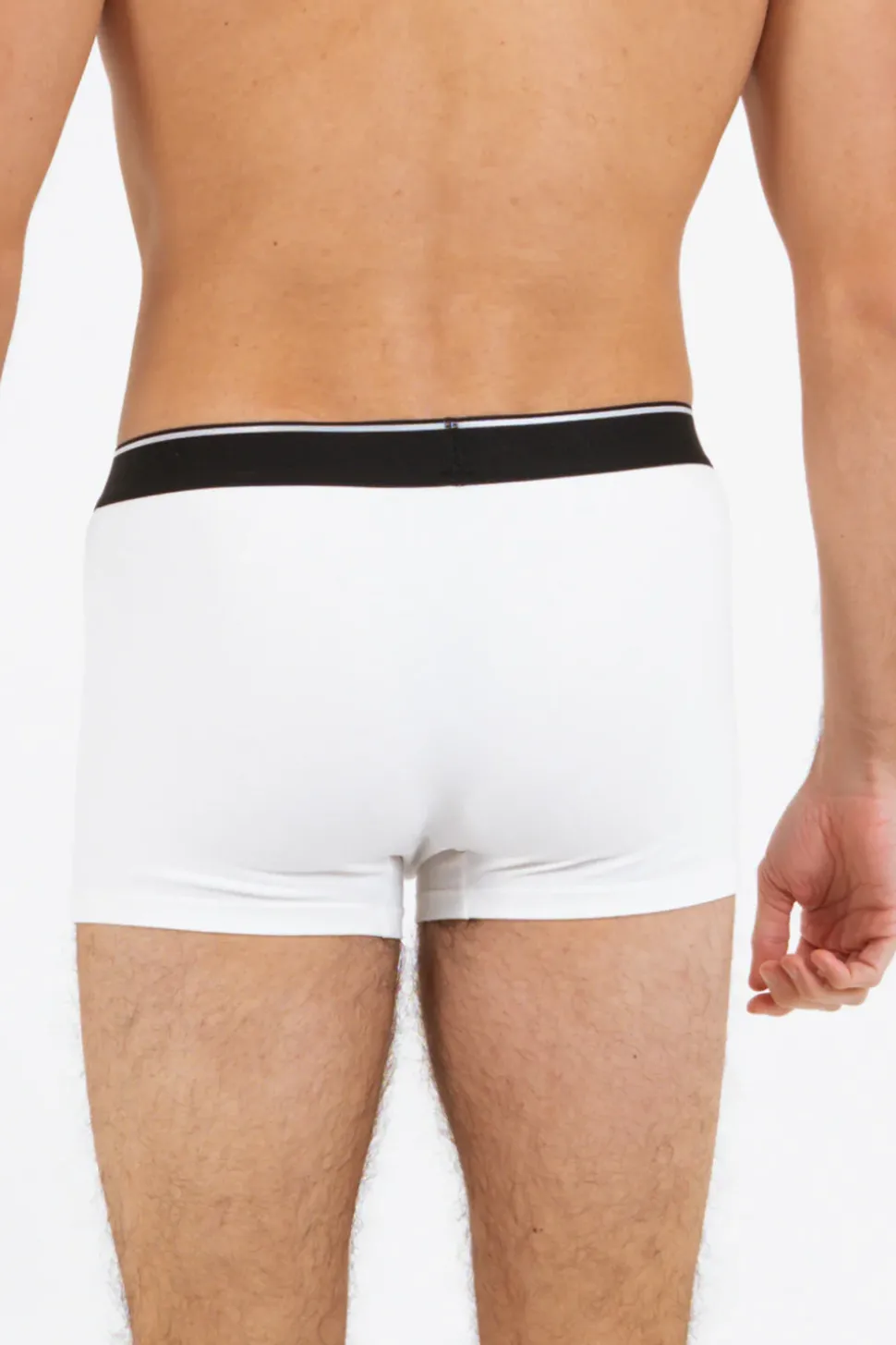 Boxer Uni Bande Blanc Casse