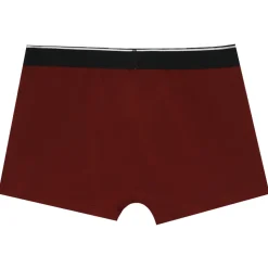 Boxer Uni Bande Rouge Bordeaux