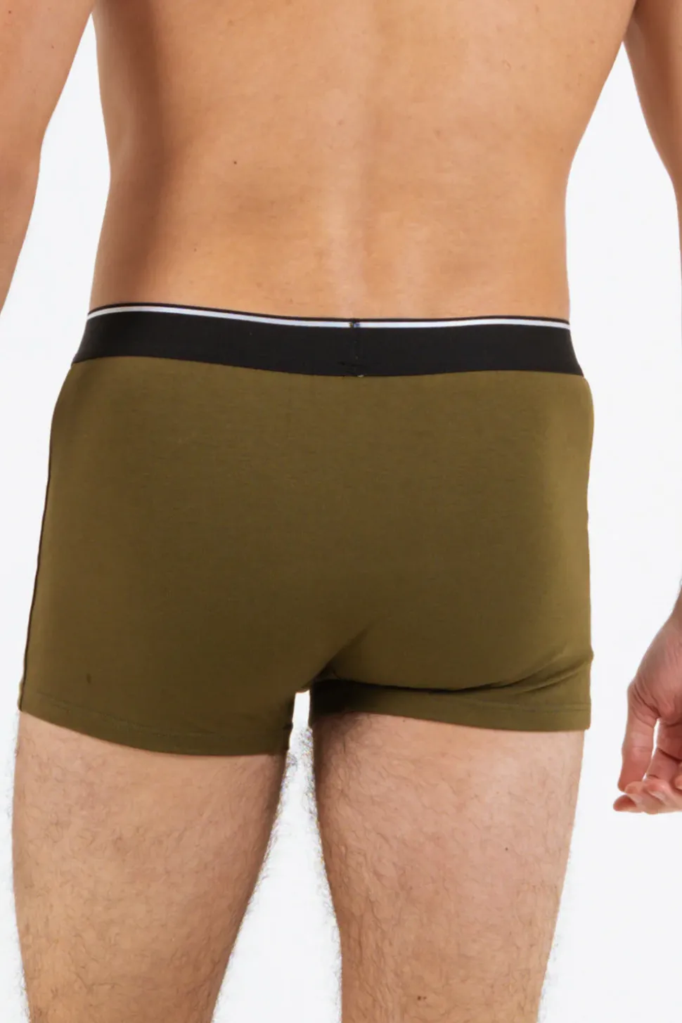 Boxer Uni Bande Vert Kaki