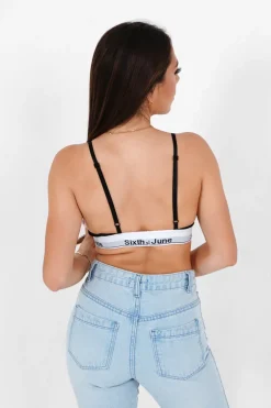 Brassiere Bretelles Bande Logo Noir