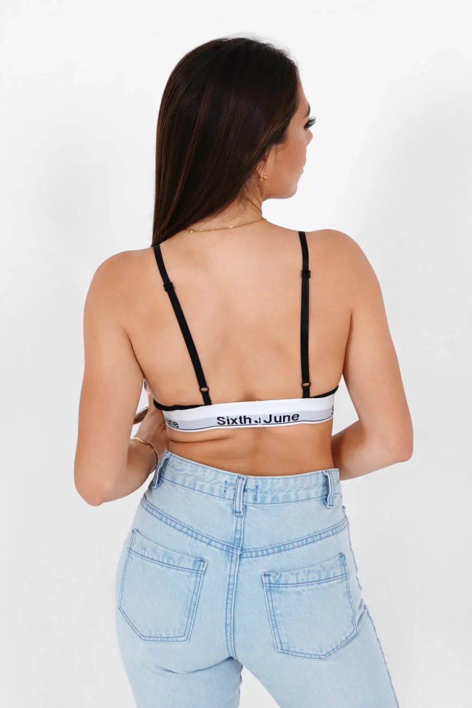 Brassiere Bretelles Bande Logo Noir