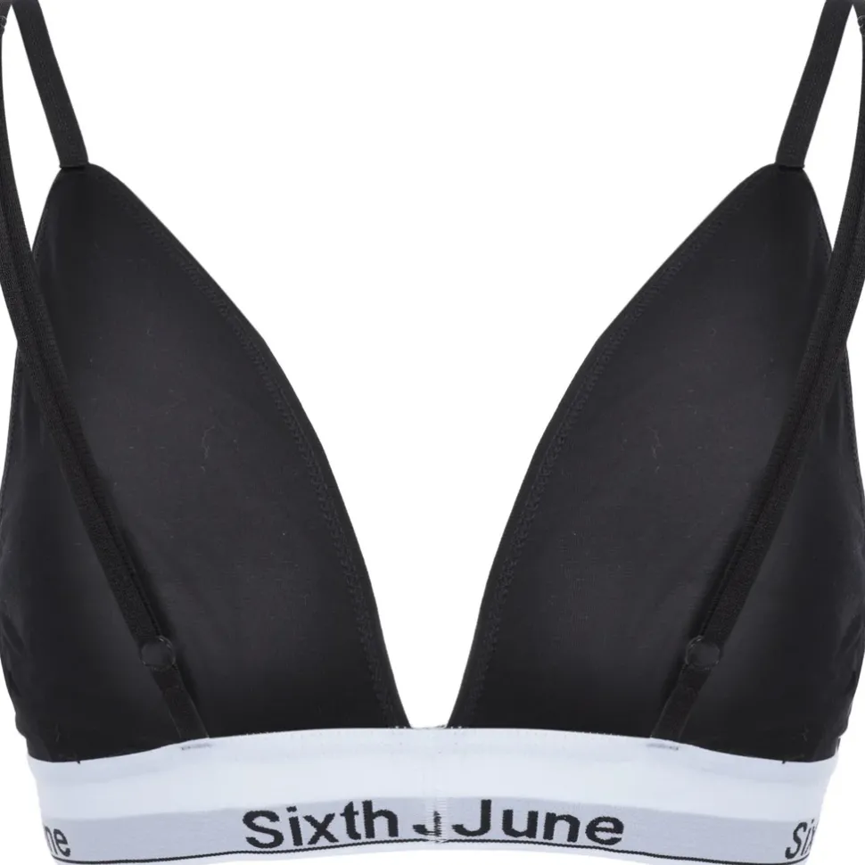 Brassiere Bretelles Bande Logo Noir
