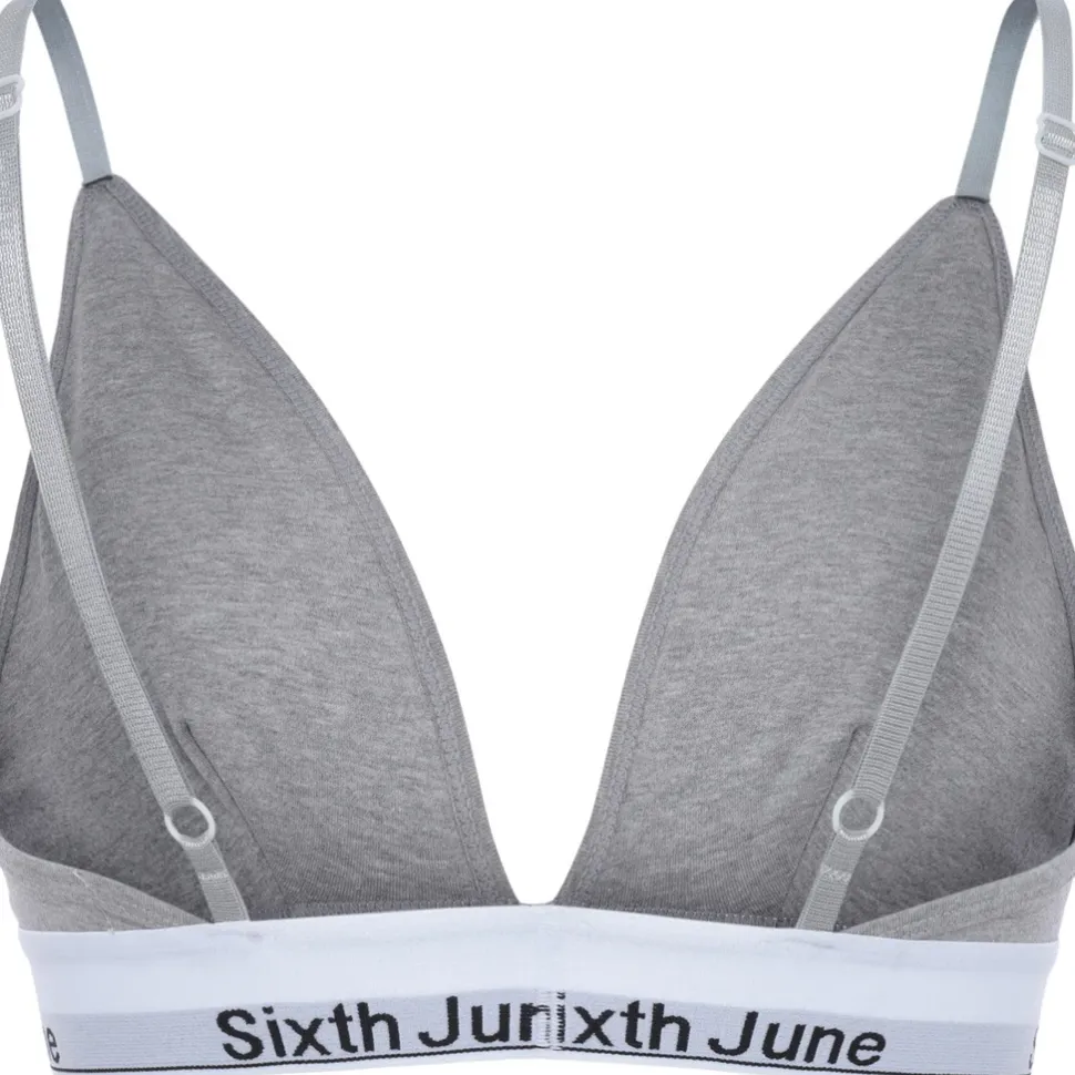 Brassiere Bretelles Fines Bande Gris