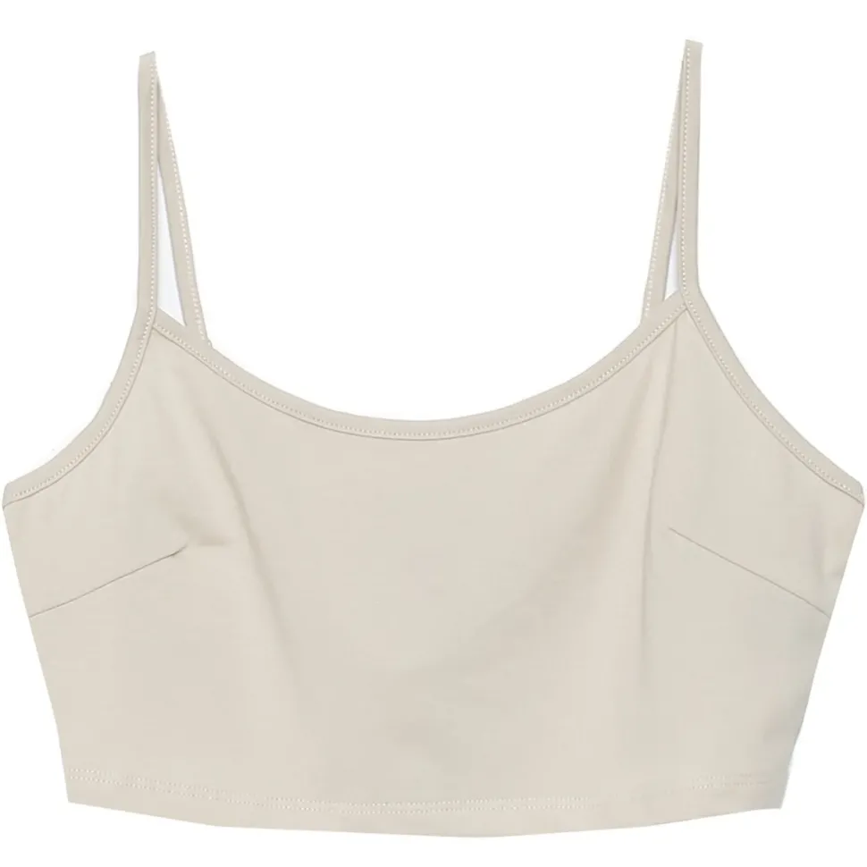 Brassiere Bretelles Logo Imprime Beige Clair