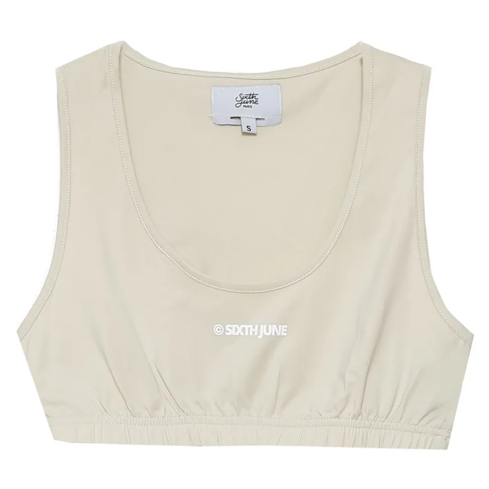 Brassiere Logo Imprime Beige Clair