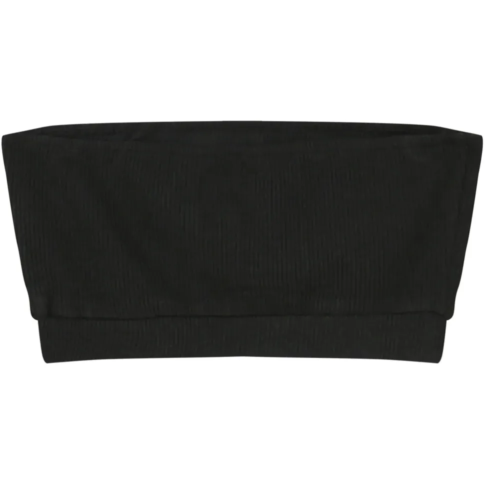 Brassiere Sans Bretelles Cotelee Noir