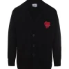 Cardigan Maille Coeur Brode Noir
