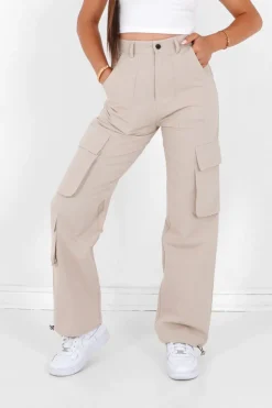 Cargo Jambes Larges Beige