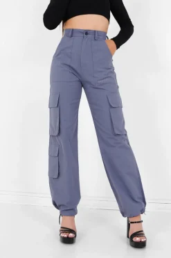 Cargo Jambes Larges Gris