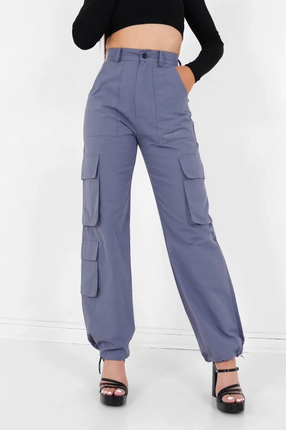 Cargo Jambes Larges Gris