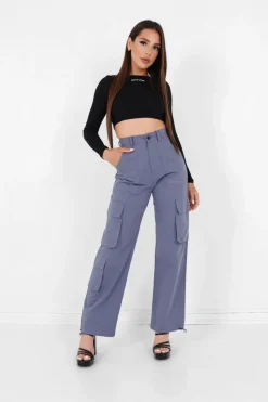 Cargo Jambes Larges Gris
