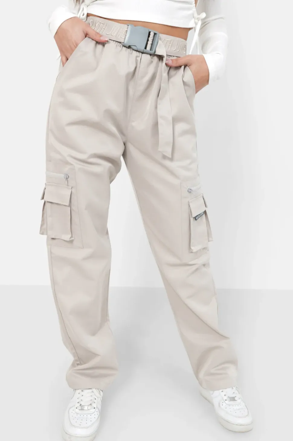 Cargo Tactique Ceinture Gris Clair