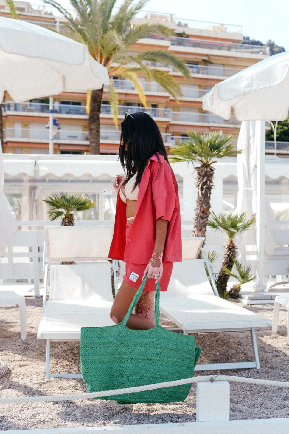 Chemise Brodee Unie Rose