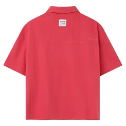 Chemise Brodee Unie Rose
