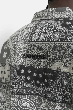 Chemise Cargo Bandana Patchwork Noir
