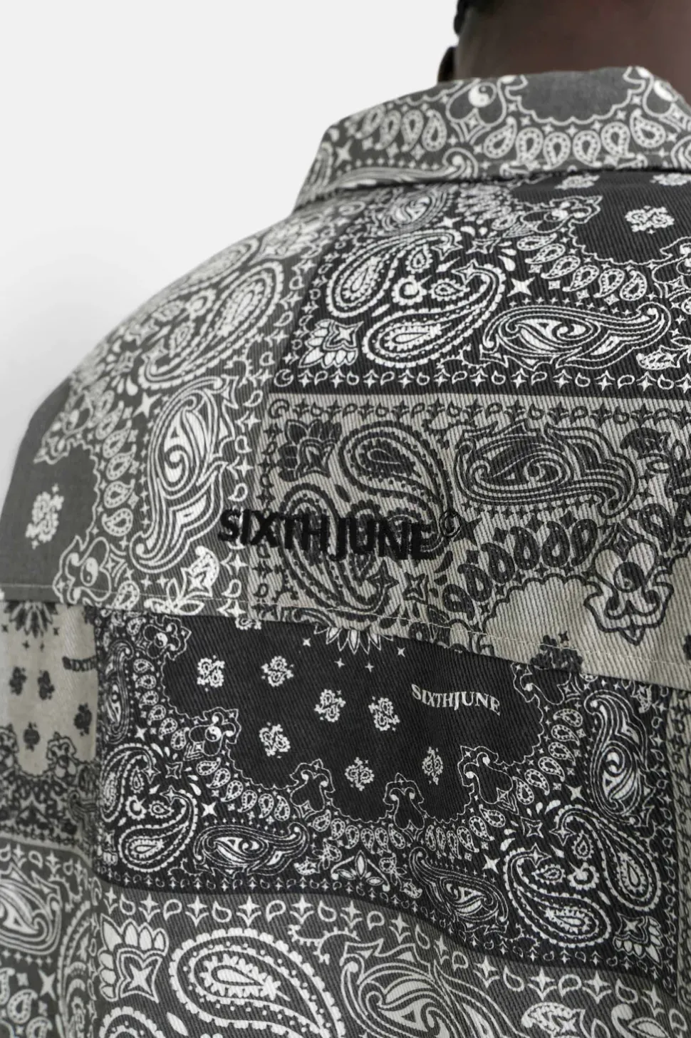 Chemise Cargo Bandana Patchwork Noir
