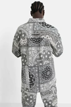 Chemise Cargo Bandana Patchwork Noir