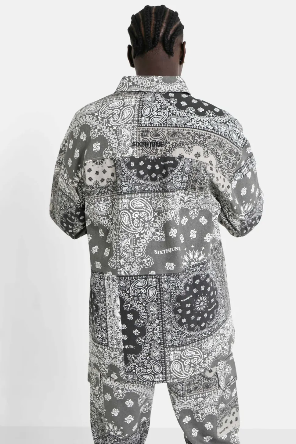 Chemise Cargo Bandana Patchwork Noir