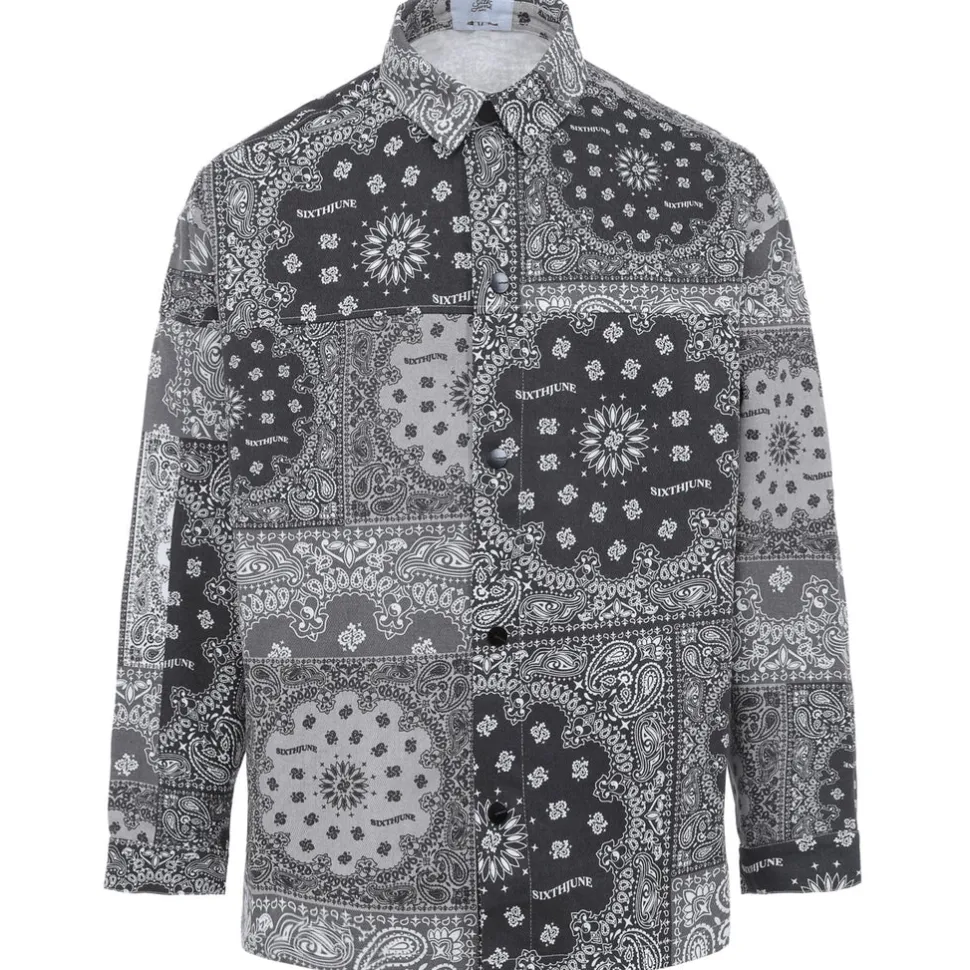 Chemise Cargo Bandana Patchwork Noir