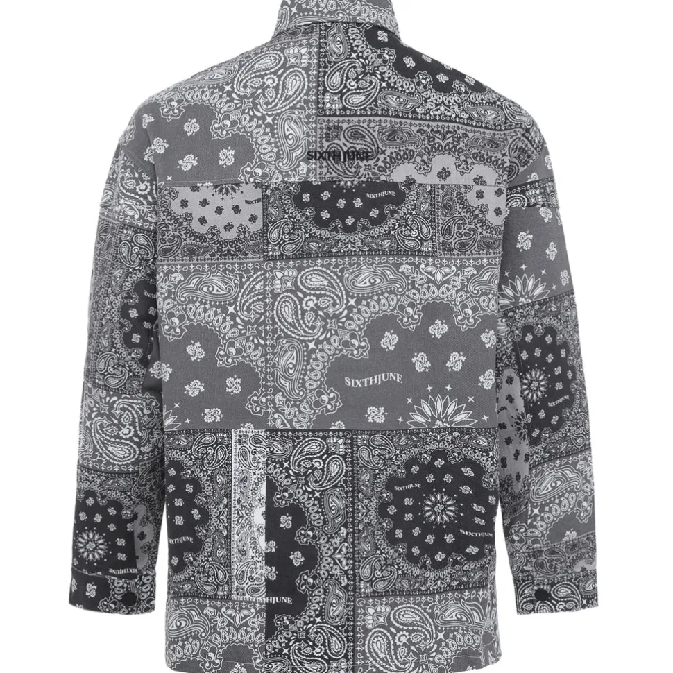 Chemise Cargo Bandana Patchwork Noir