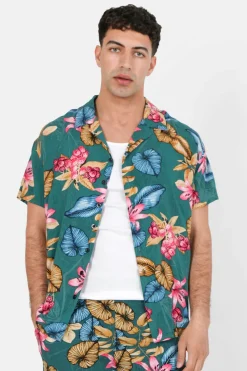 Chemise Fluide Fleurie Vert