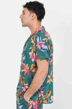 Chemise Fluide Fleurie Vert