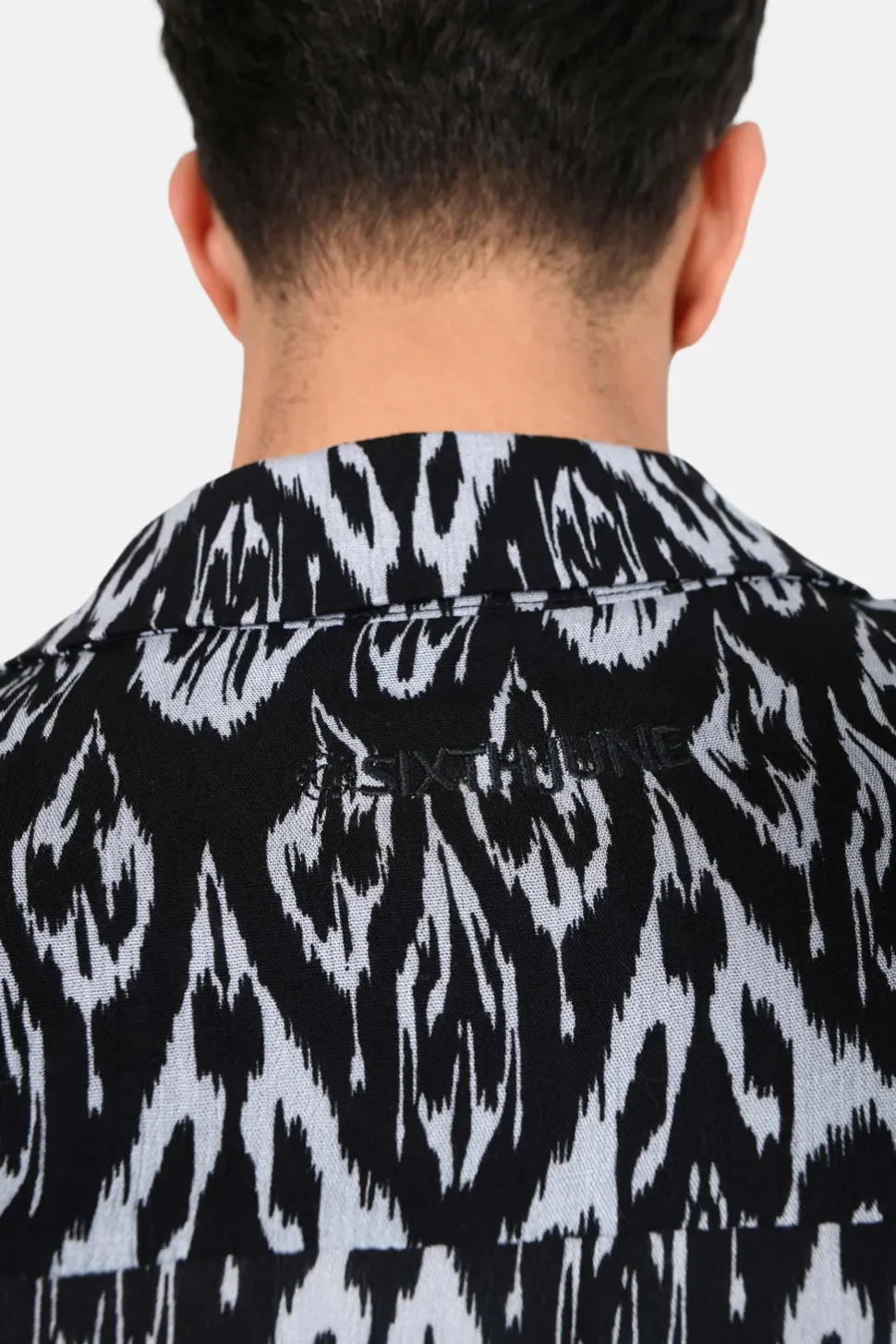 Chemise Fluide Motif Azteque Noir