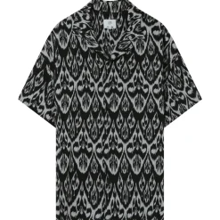 Chemise Fluide Motif Azteque Noir
