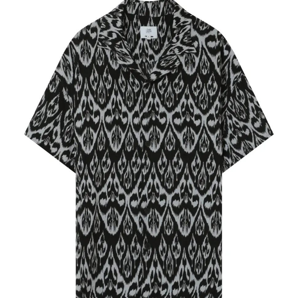 Chemise Fluide Motif Azteque Noir