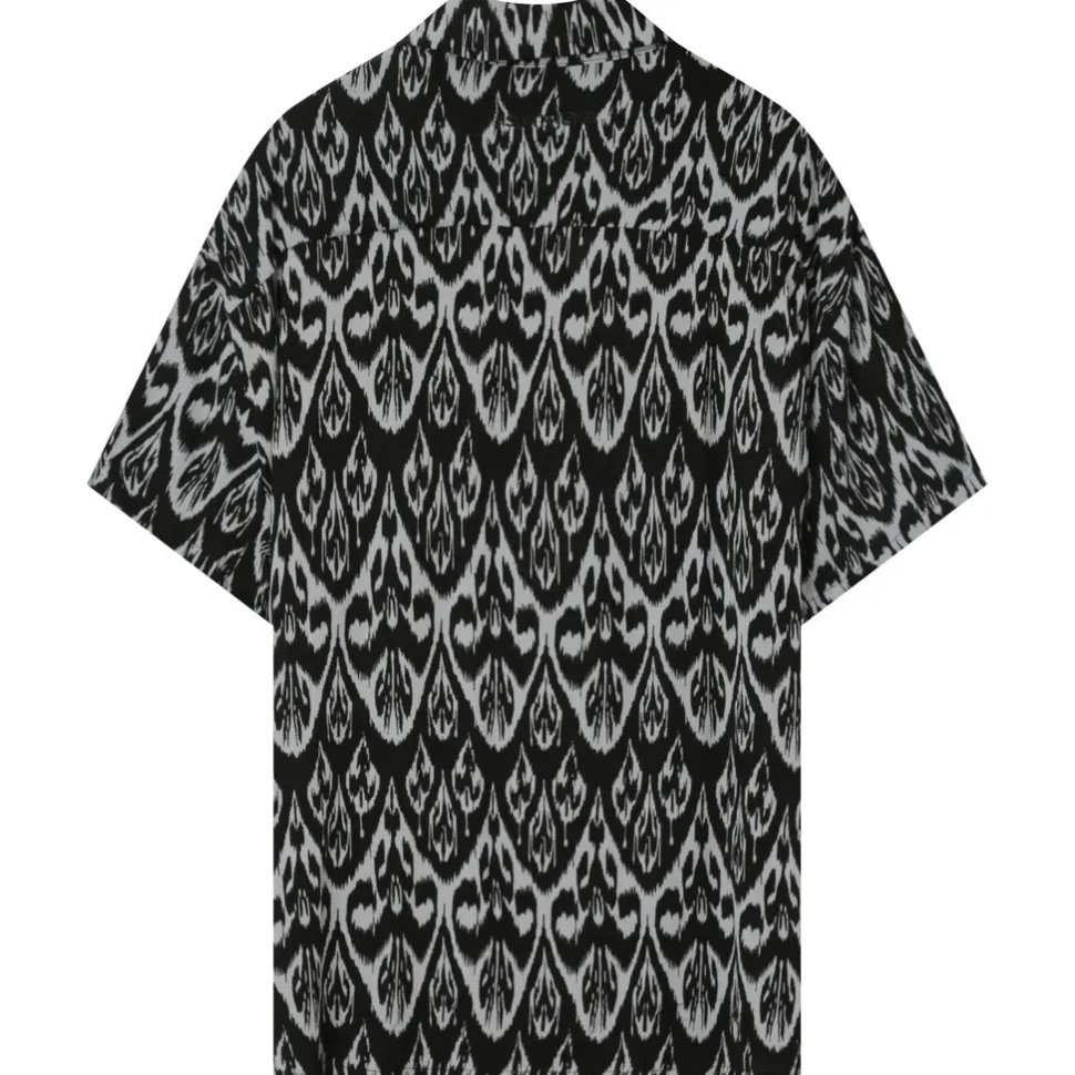 Chemise Fluide Motif Azteque Noir