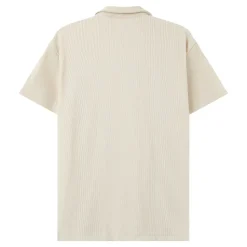 Chemise Manches Courtes Plisse Beige