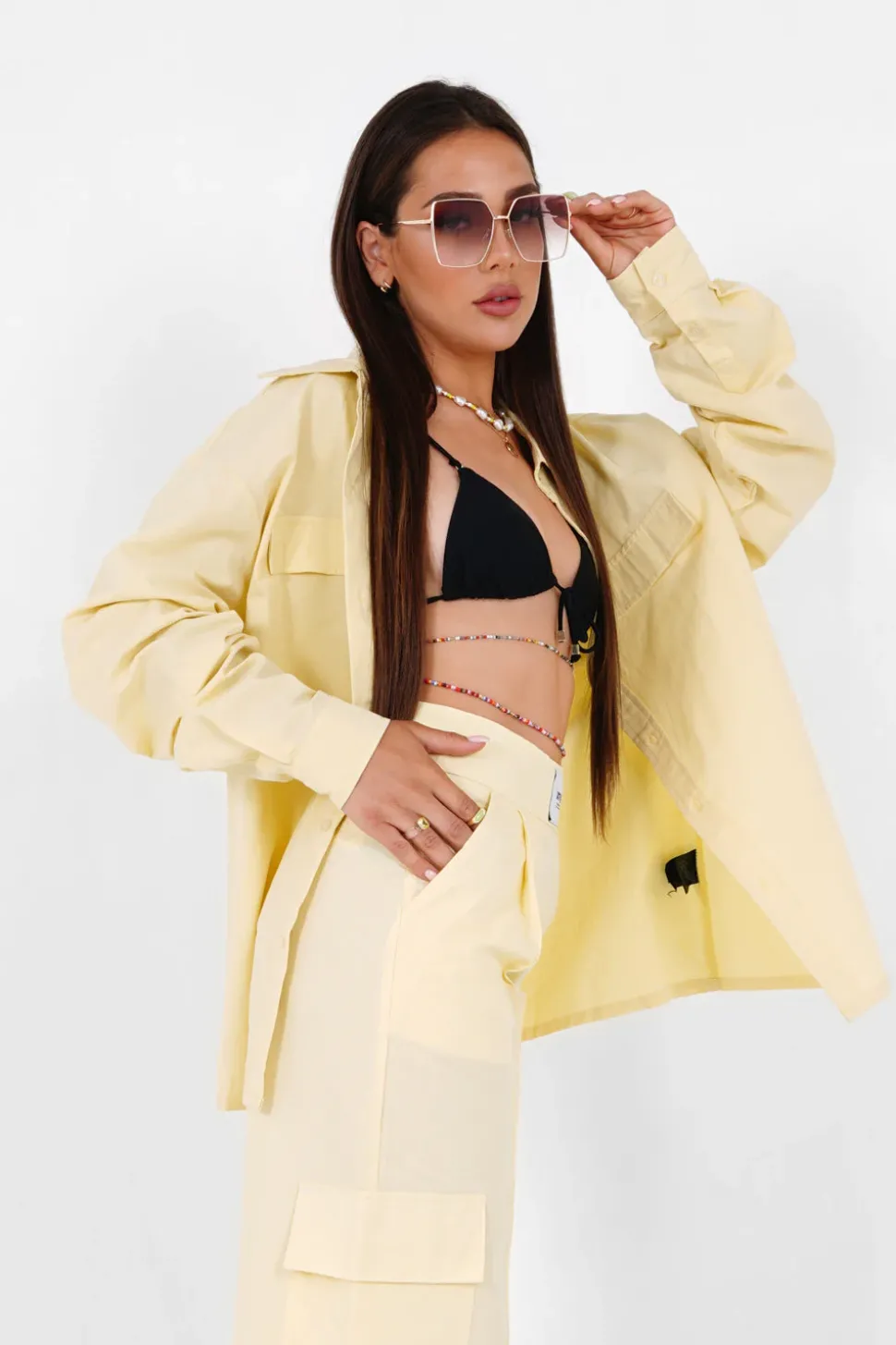 Chemise Manches Longues Jaune