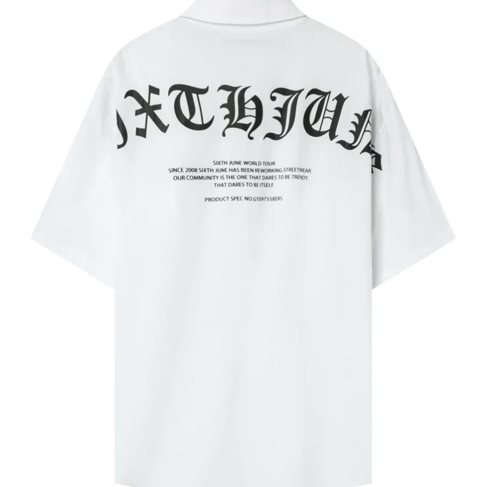 Chemise Oversize Logo Gothique Blanc