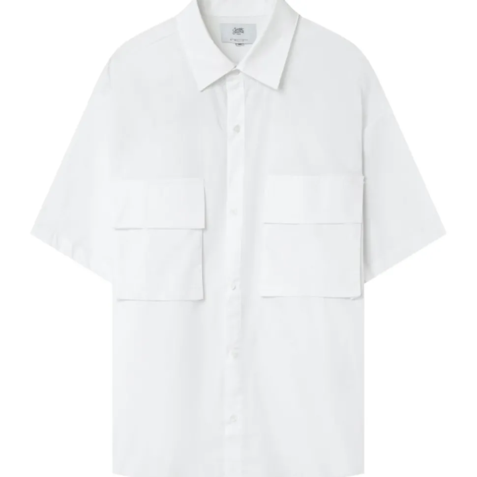 Chemise Oversize Logo Gothique Blanc