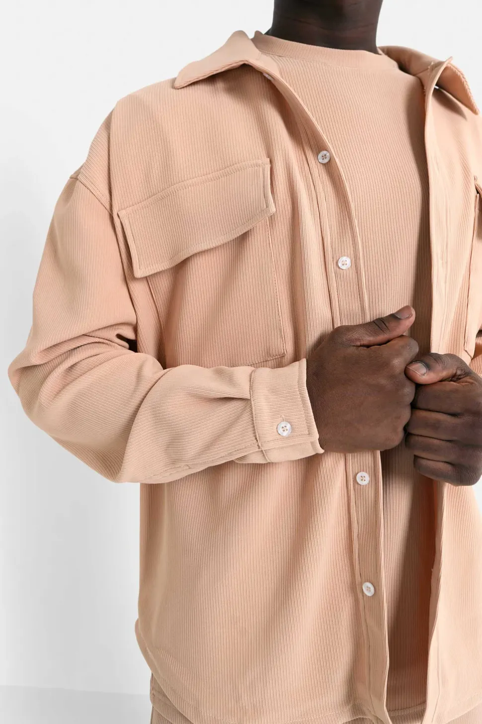 Chemise Plissee Loose Beige
