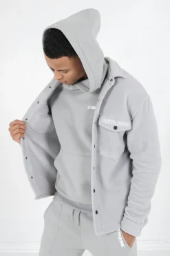 Chemise Polaire Logo Arriere Brode Gris