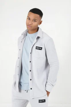Chemise Polaire Poche Gris Clair