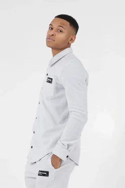 Chemise Polaire Poche Gris Clair