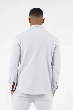 Chemise Polaire Poche Gris Clair