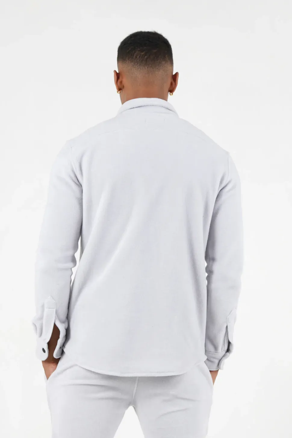 Chemise Polaire Poche Gris Clair