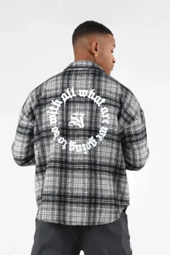 Chemise Polaire Tartan Gris Fonce