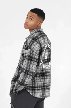 Chemise Polaire Tartan Gris Fonce